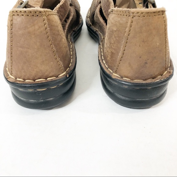 BORN Brown Leather Woven Sandals Size 7.5 - Picture 9 of 13
